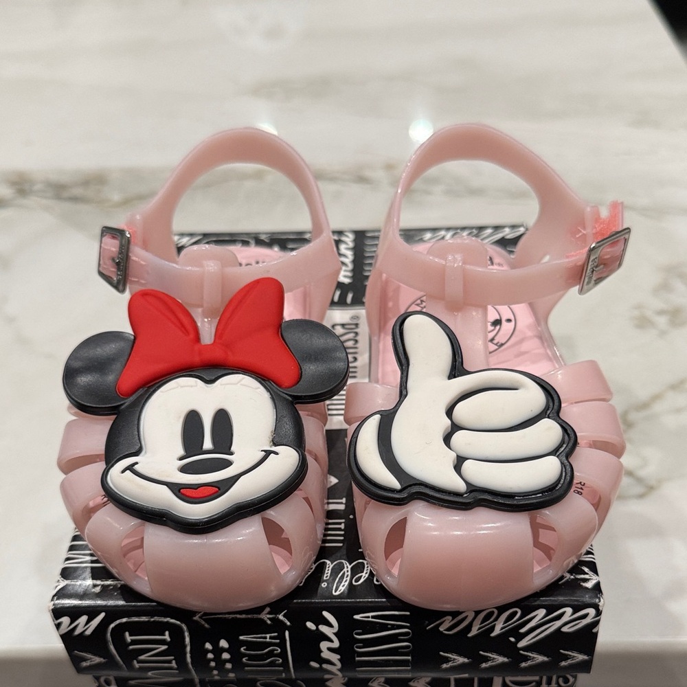 Brand New Mini Melissa Kids Pink Minnie Mouse Sandals